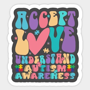 Accept Love Autism Awareness Gift for Birthday, Mother's Day, Thanksgiving, Christmas Sticker